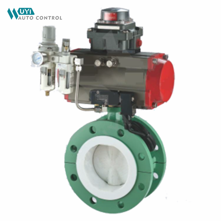 Pneumatic Fluorine Lining Control Butterfly Valve